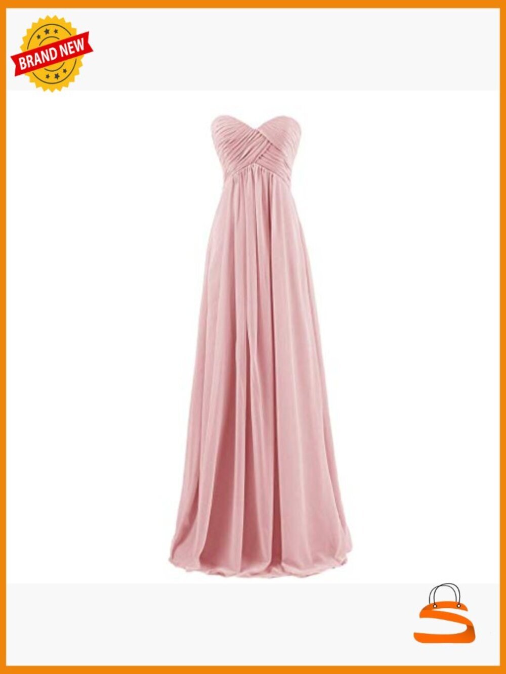 Sweetheart Pleat Lace Up A-Line Long Formal Prom Bridesmaid Dress - Picture 5 of 7